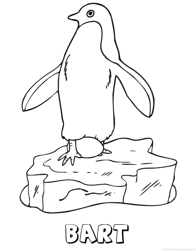 Bart pinguin kleurplaat