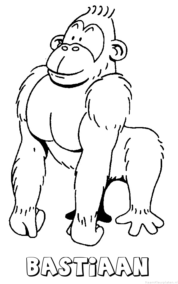 Bastiaan aap gorilla kleurplaat