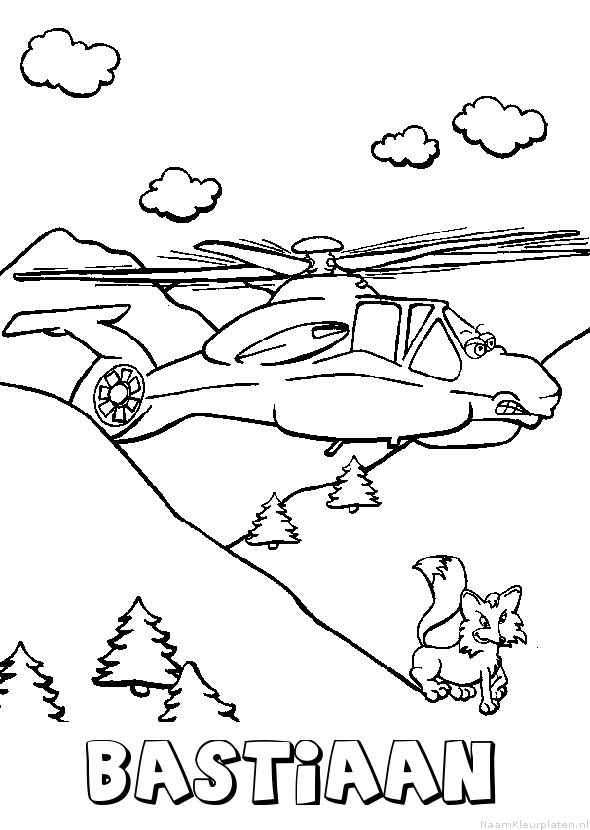 Bastiaan helikopter kleurplaat