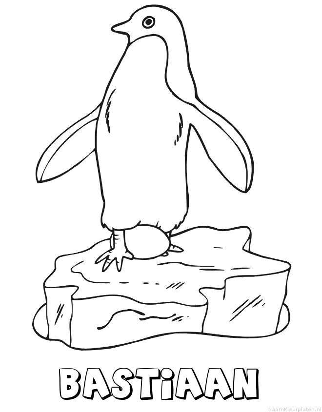 Bastiaan pinguin kleurplaat