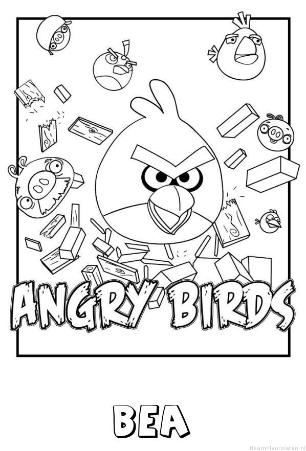 Bea angry birds kleurplaat