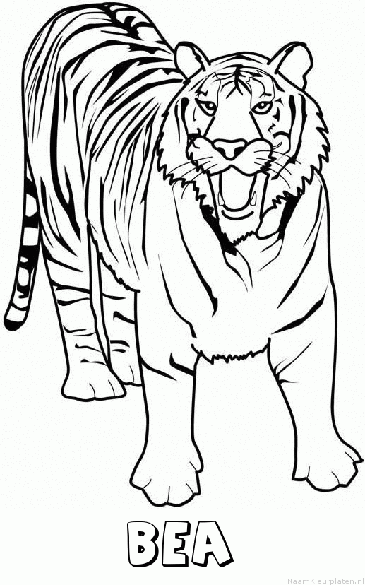 Bea tijger 2 kleurplaat