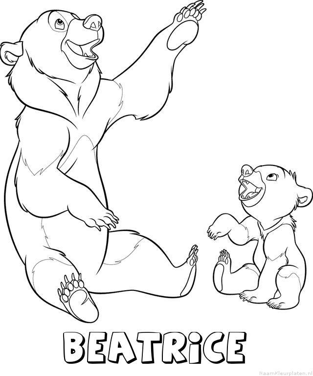 Beatrice brother bear kleurplaat