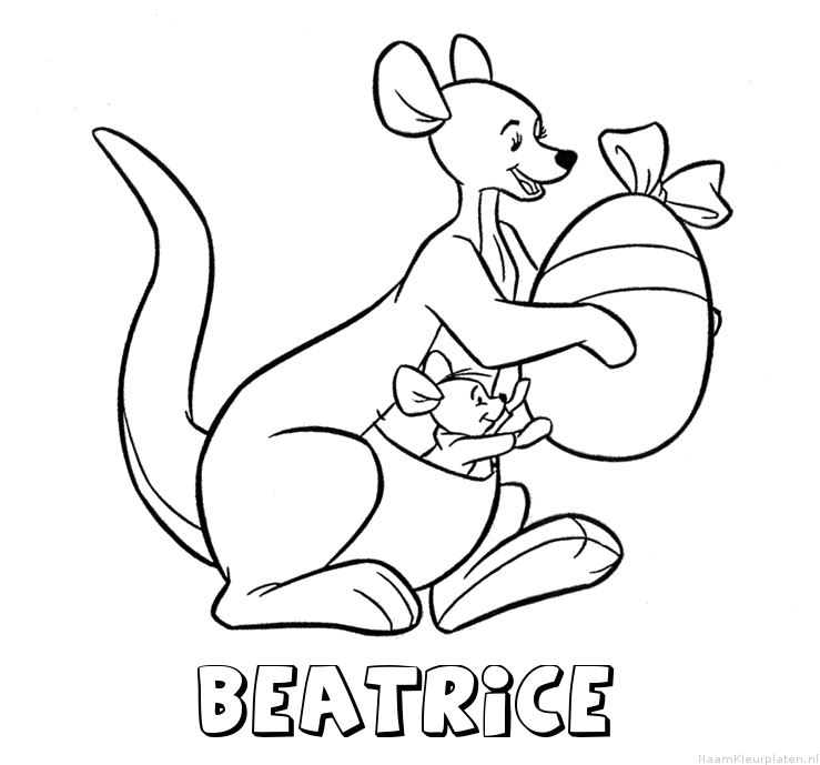 Beatrice kangoeroe kleurplaat
