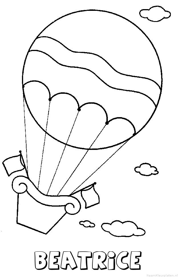Beatrice luchtballon kleurplaat