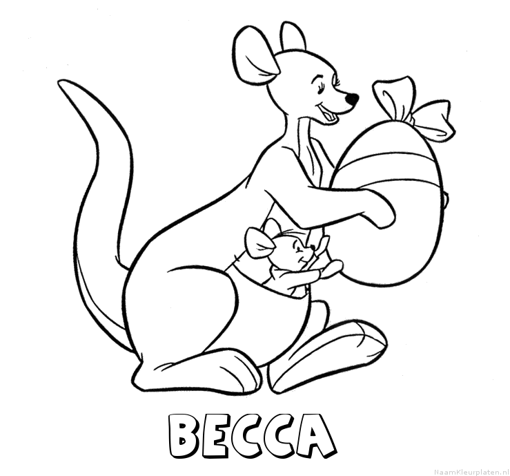 Becca kangoeroe kleurplaat