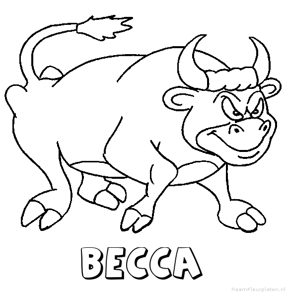 Becca stier kleurplaat