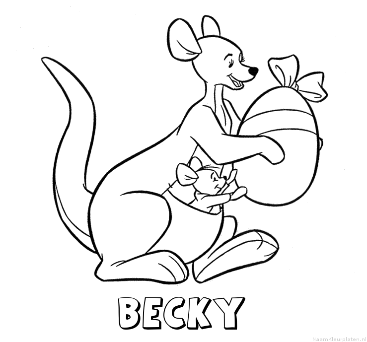 Becky kangoeroe kleurplaat