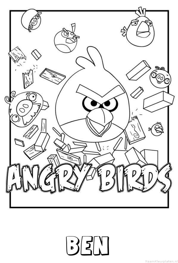 Ben angry birds kleurplaat