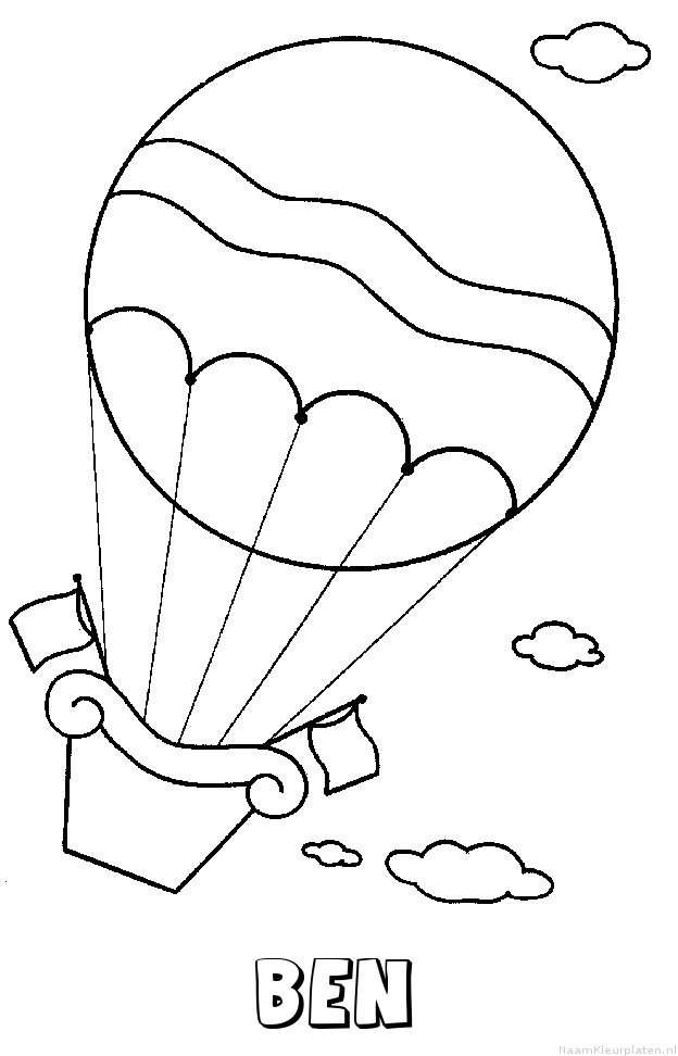 Ben luchtballon kleurplaat