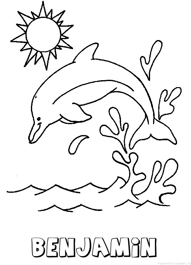 Benjamin dolfijn kleurplaat