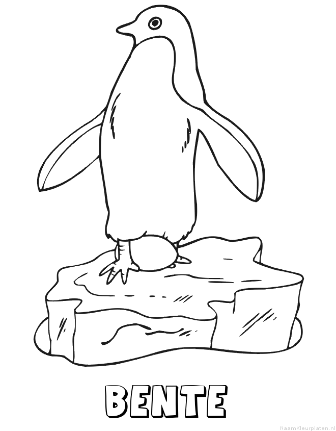 Bente pinguin kleurplaat