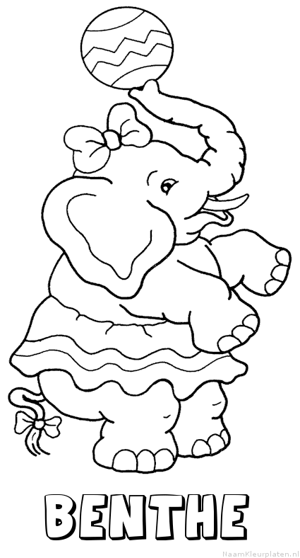 Benthe olifant kleurplaat