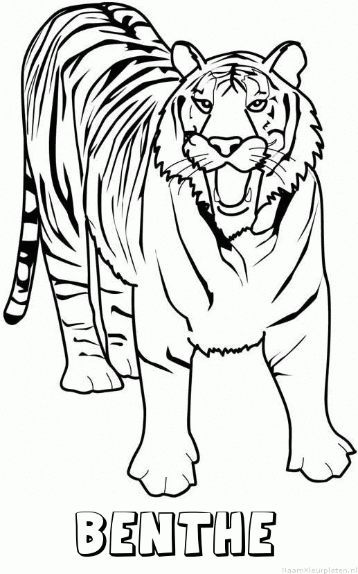 Benthe tijger 2 kleurplaat