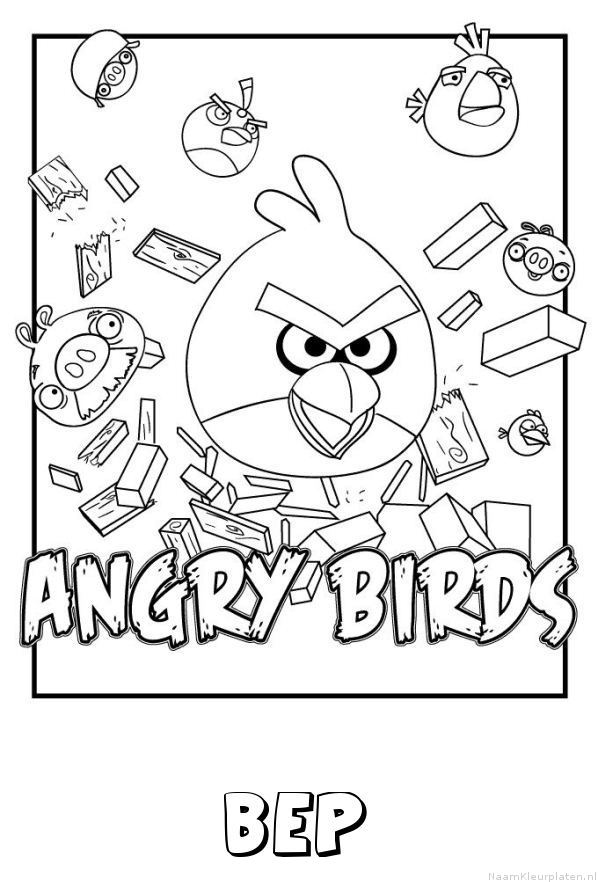 Bep angry birds kleurplaat