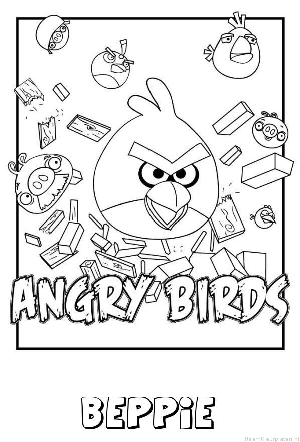 Beppie angry birds kleurplaat