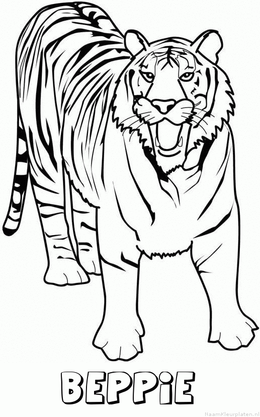 Beppie tijger 2 kleurplaat