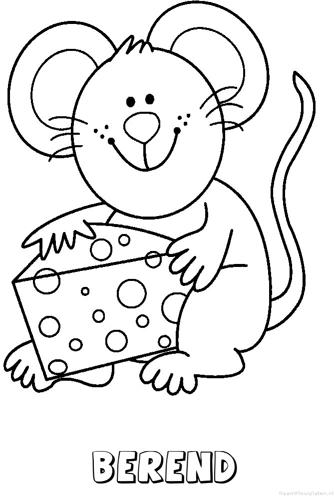 Berend muis kaas kleurplaat