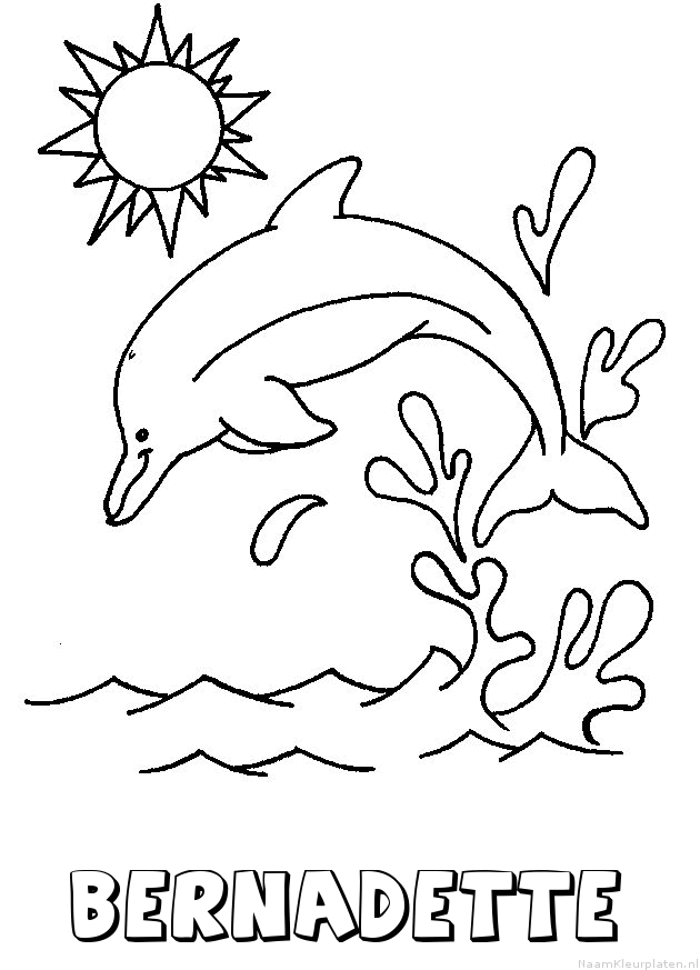 Bernadette dolfijn kleurplaat