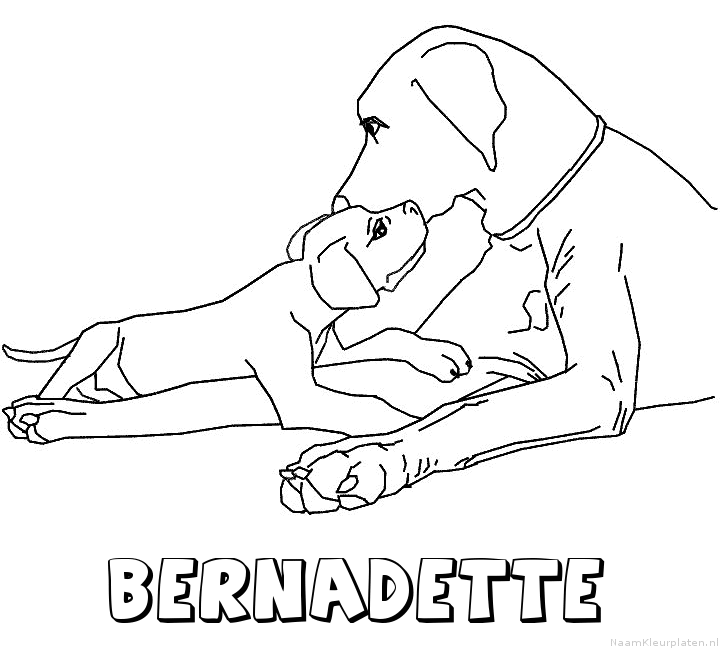 Bernadette hond puppy kleurplaat