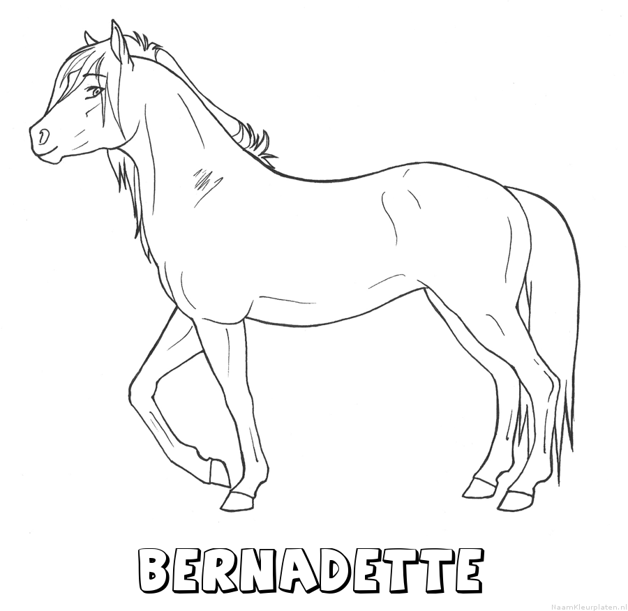 Bernadette paard kleurplaat