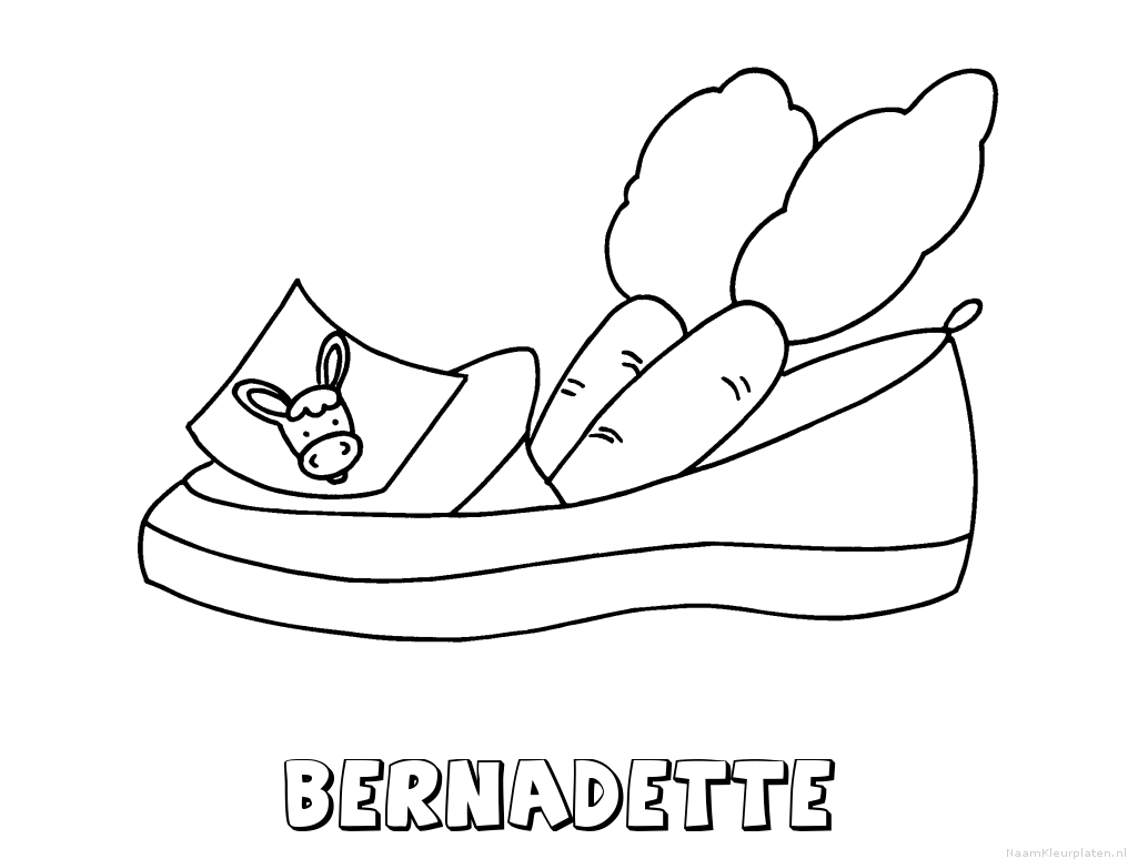Bernadette schoen zetten kleurplaat