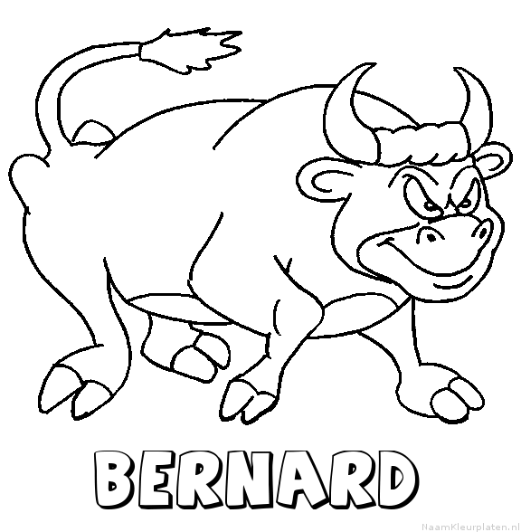 Bernard stier kleurplaat