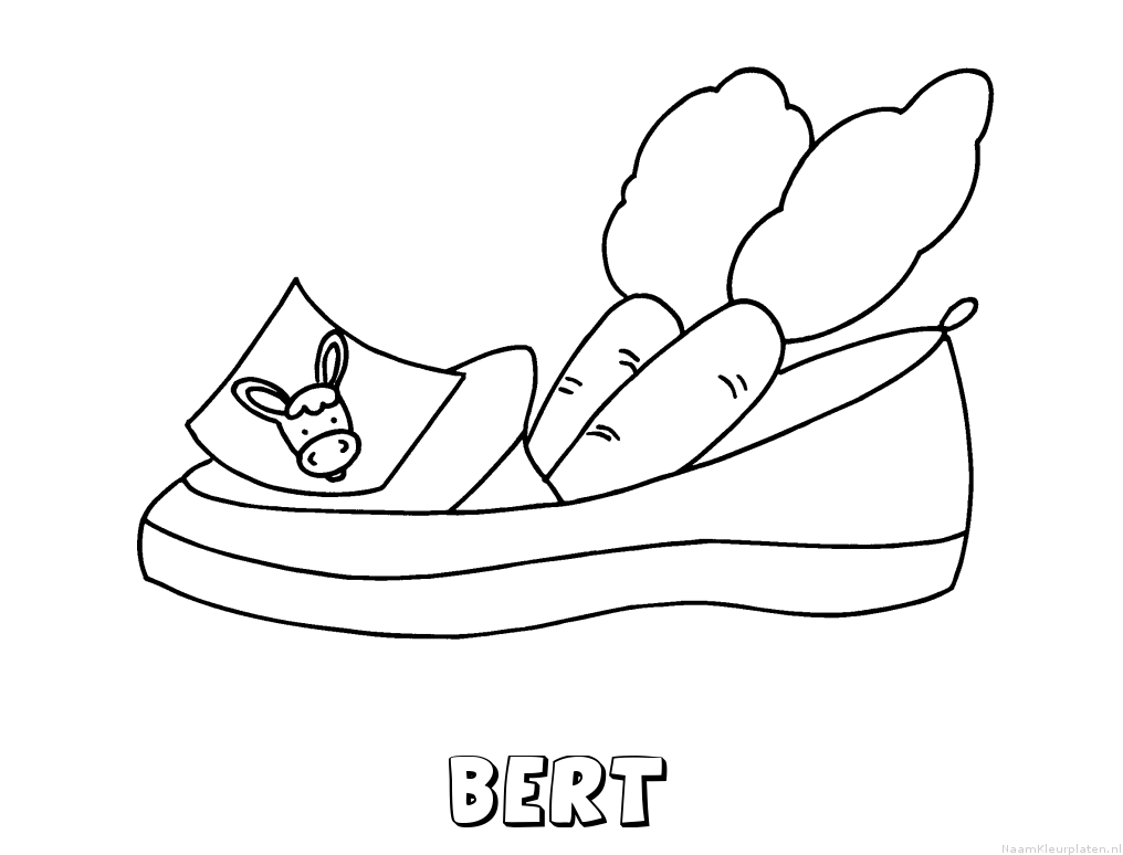 Bert schoen zetten kleurplaat