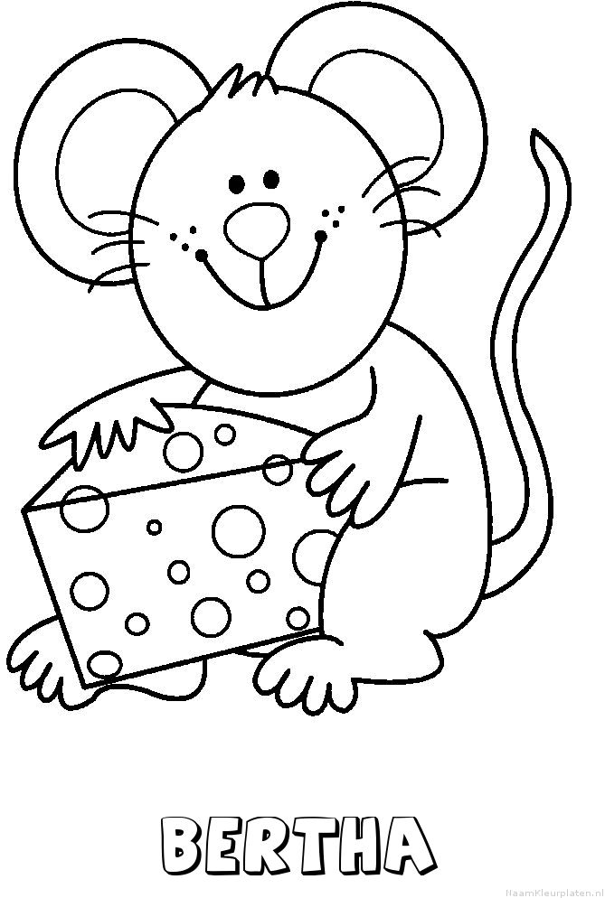 Bertha muis kaas kleurplaat
