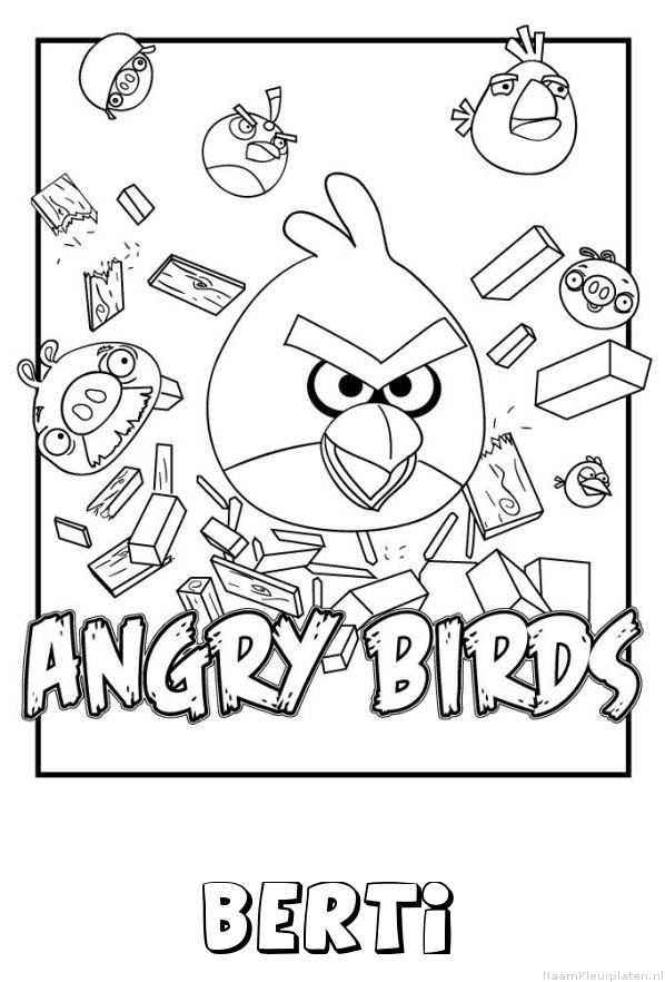 Berti angry birds kleurplaat