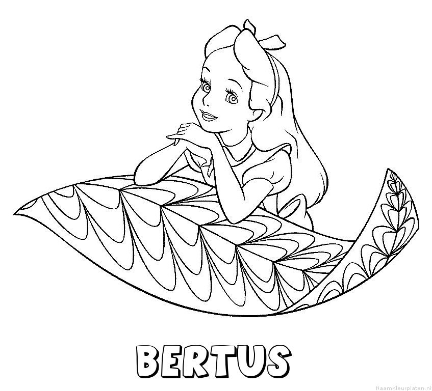 Bertus alice in wonderland kleurplaat