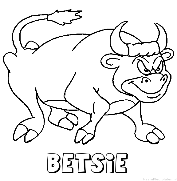 Betsie stier kleurplaat