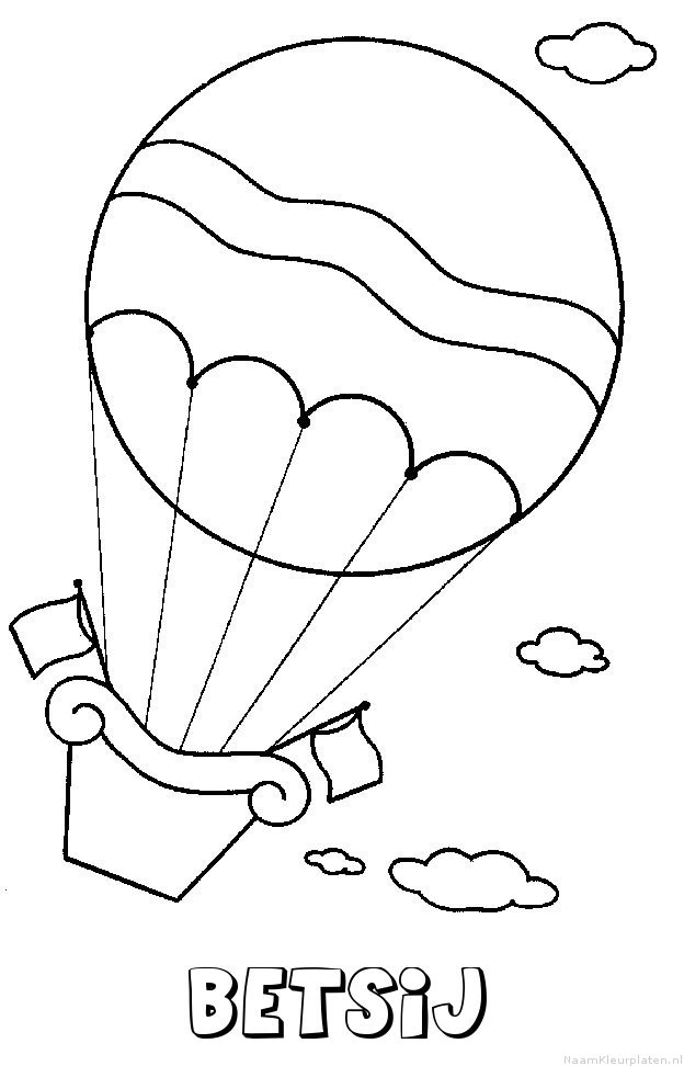 Betsij luchtballon kleurplaat