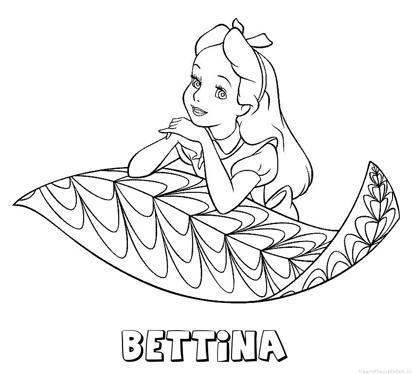 Bettina alice in wonderland kleurplaat