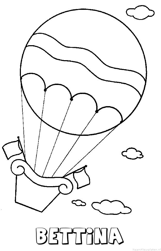 Bettina luchtballon kleurplaat