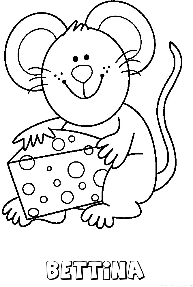Bettina muis kaas kleurplaat
