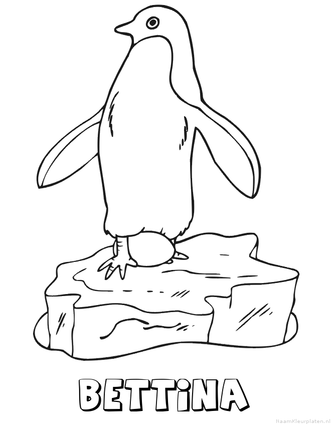 Bettina pinguin kleurplaat