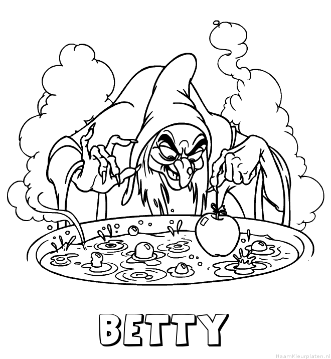 Betty heks kleurplaat
