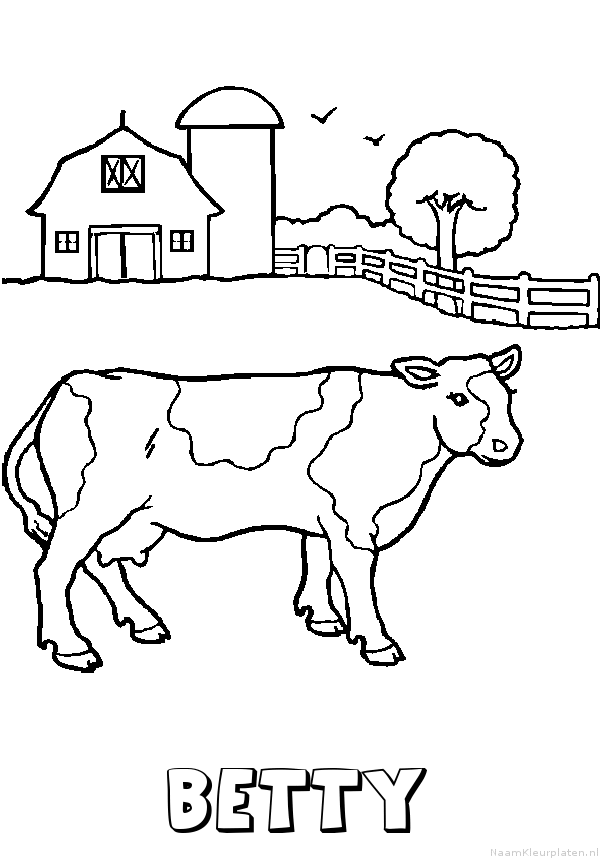 Betty koe kleurplaat