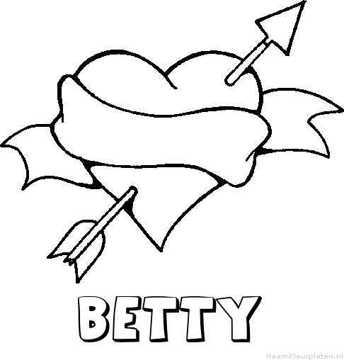Betty liefde kleurplaat