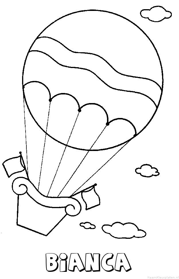 Bianca luchtballon kleurplaat