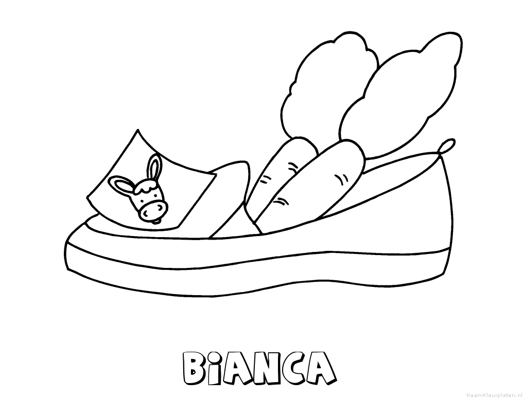 Bianca schoen zetten kleurplaat
