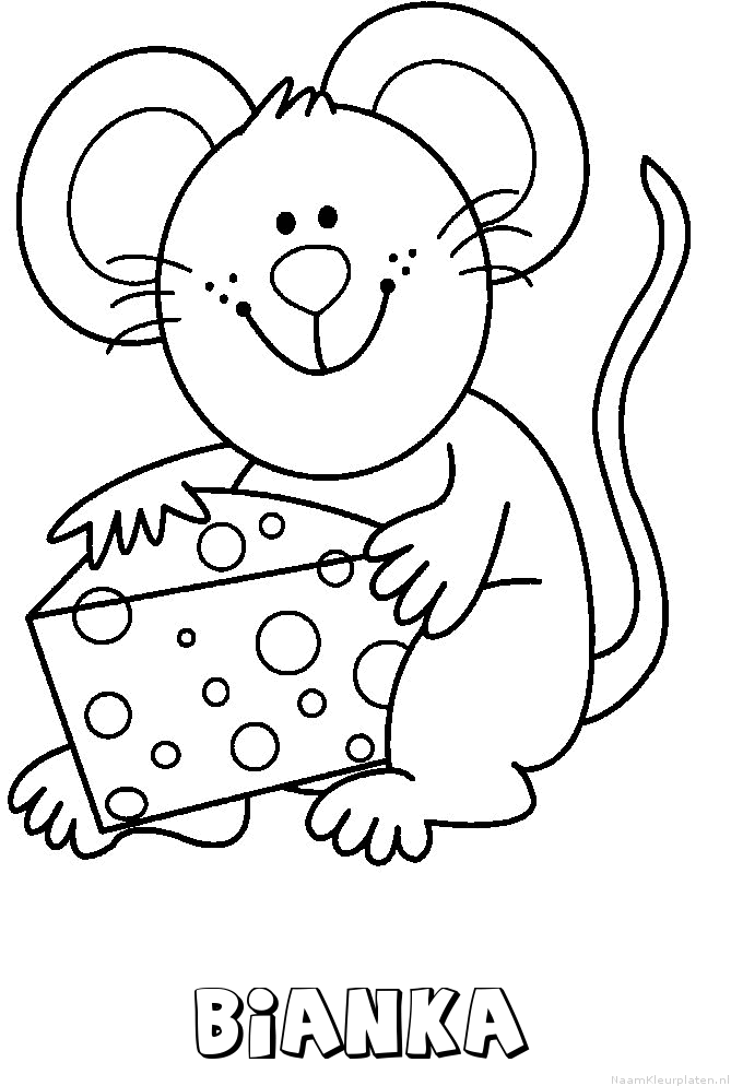 Bianka muis kaas kleurplaat
