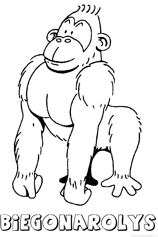 Biegonarolys aap gorilla kleurplaat
