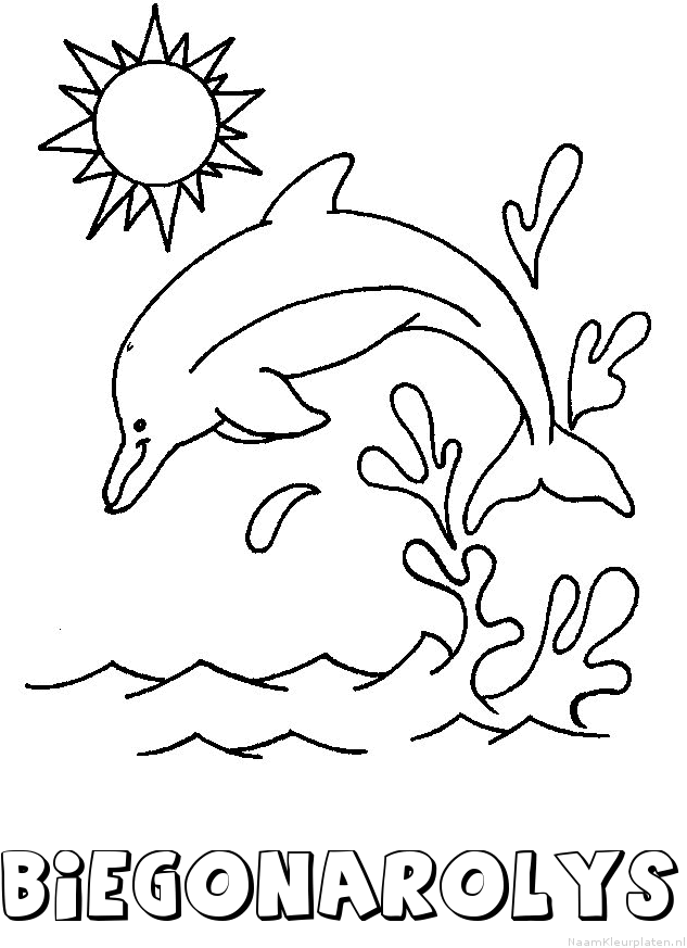 Biegonarolys dolfijn kleurplaat