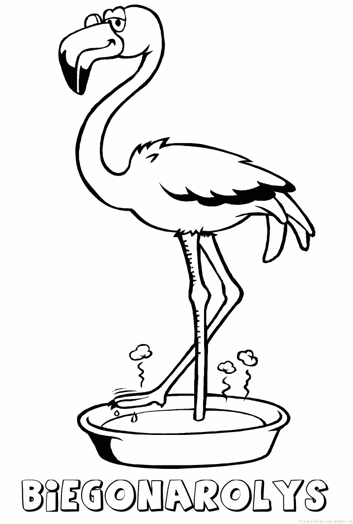Biegonarolys flamingo kleurplaat