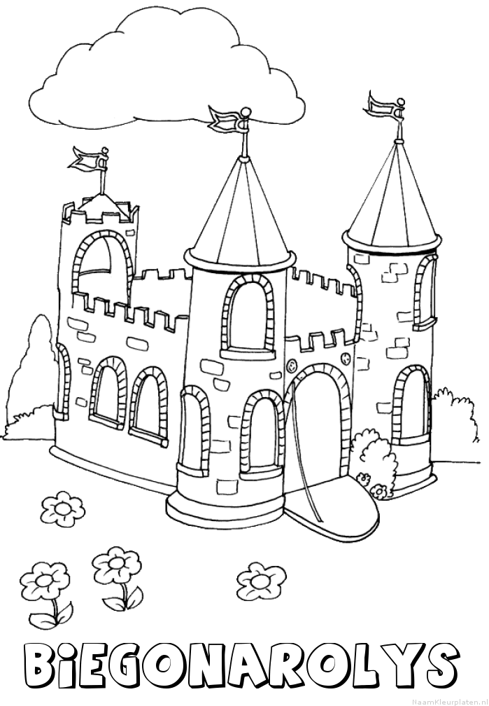Biegonarolys kasteel kleurplaat