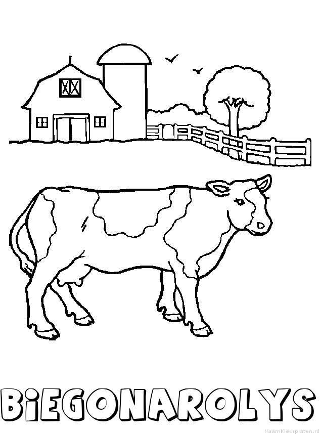 Biegonarolys koe kleurplaat