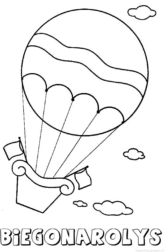 Biegonarolys luchtballon kleurplaat