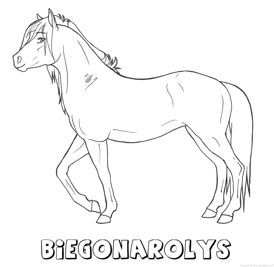 Biegonarolys paard kleurplaat